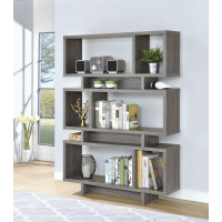 Coaster Furniture 800554 3-tier Geometric Bookcase Weathered Grey